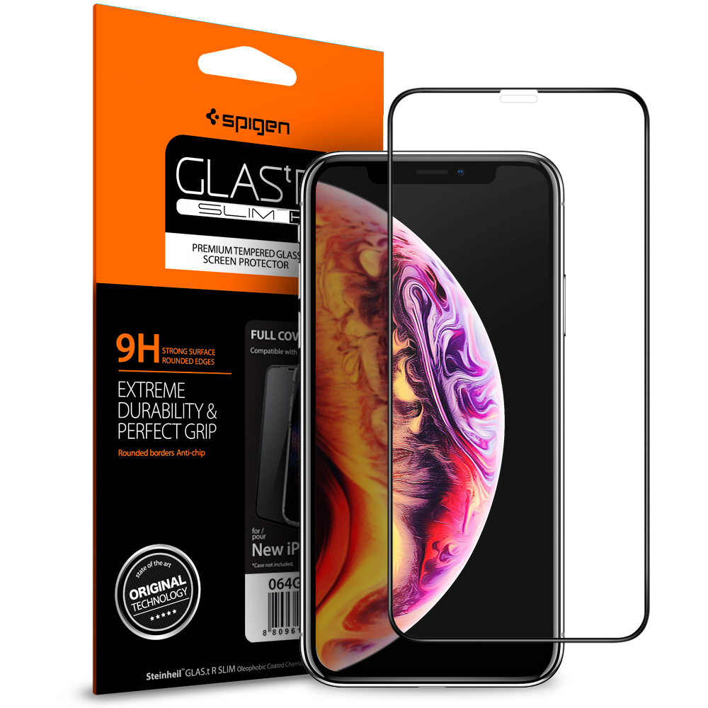 Szkło hartowane Spigen Glas.tr Slim Case Friendly dla iPhone XR